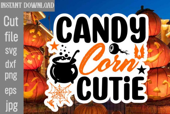 Candy Corn Cutie Sticker SVG: Graphics & Crafts