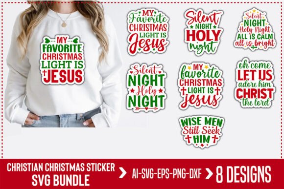 Christian Christmas Stickersvg Bundle: Graphics & Crafts for Branding