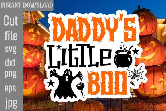 Daddy s Little Boo Sticker SVG: Graphics for Crafts