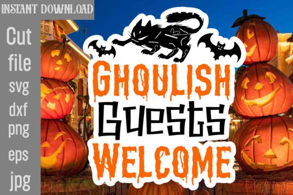 Ghoulish Guests Welcome Sticker SVG: Graphics and Crafts in One