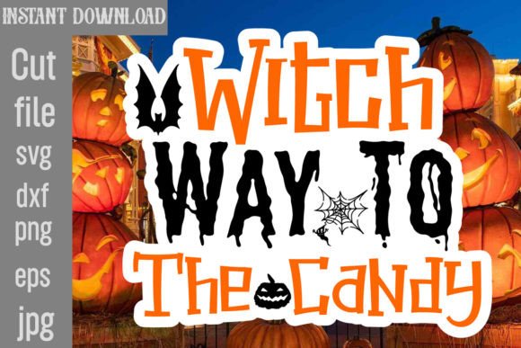 Witch Way to the Candy Sticker SVG: Graphics & Crafts